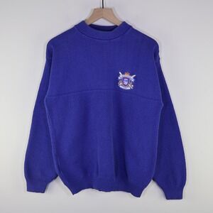 Vintage 90s Nutmeg Chicago Cubs Sweater Size Medium‎ Blue Cotton USA MLB